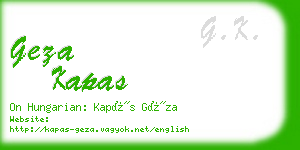 geza kapas business card